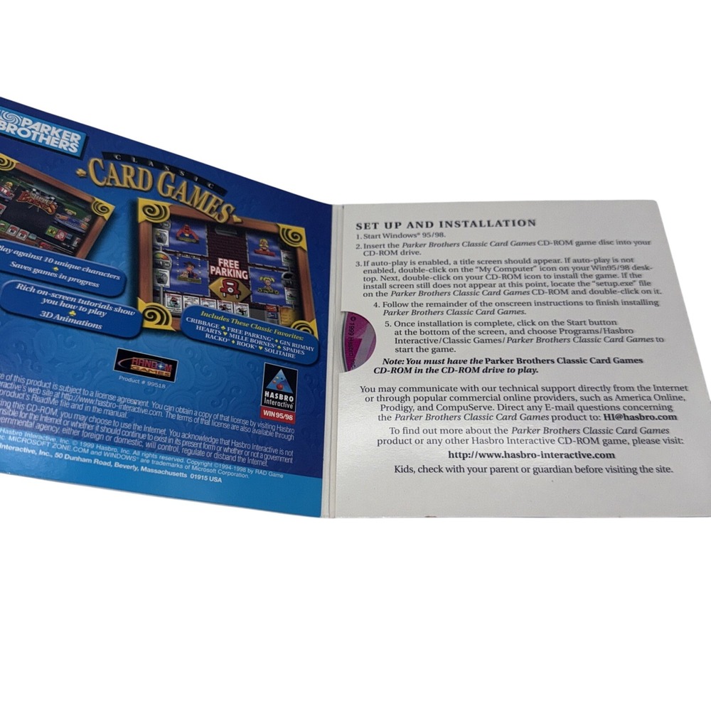 Parker Brothers Classic Card Games PC CD-ROM Hasbro Interactive Windows 95 / 98 - Picture 3 of 8